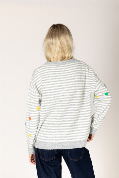 Heart Stripe Sweater