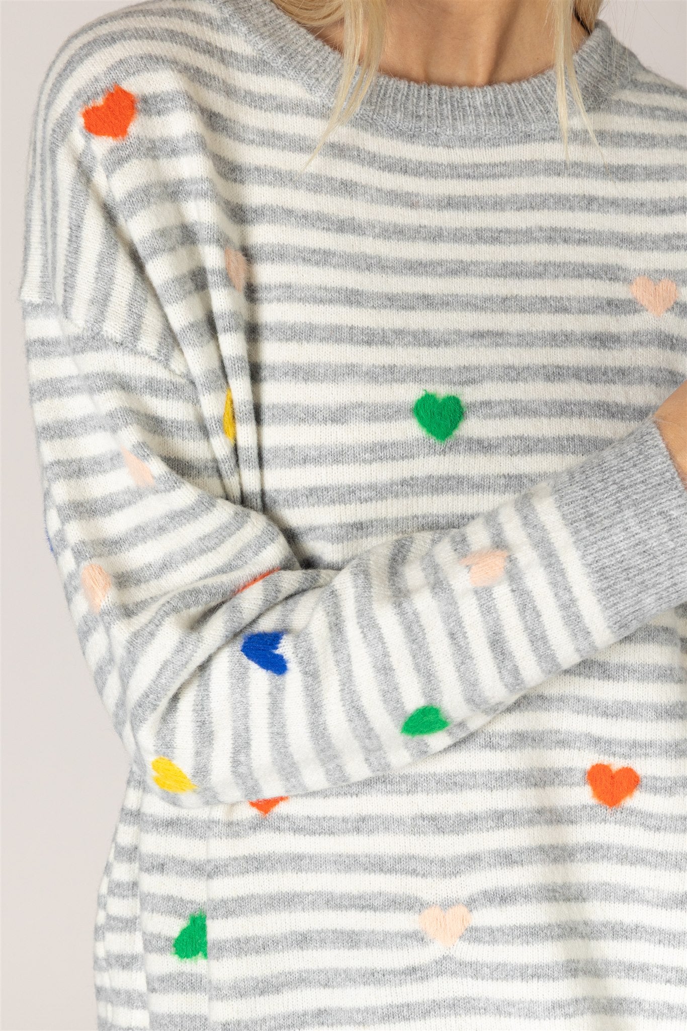 Heart Stripe Sweater