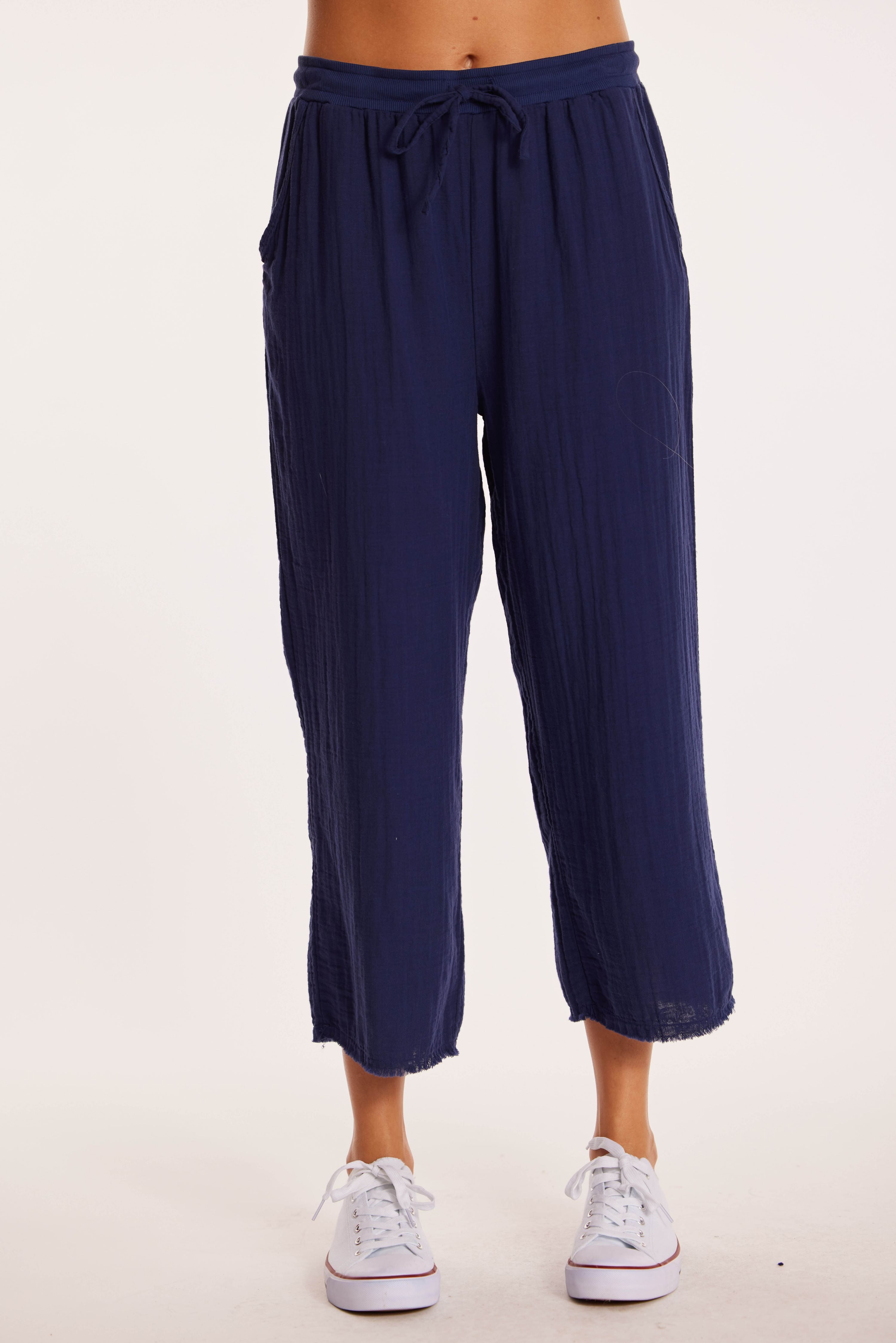 MODODOC - RIBBED WAIST MIDI PANTS