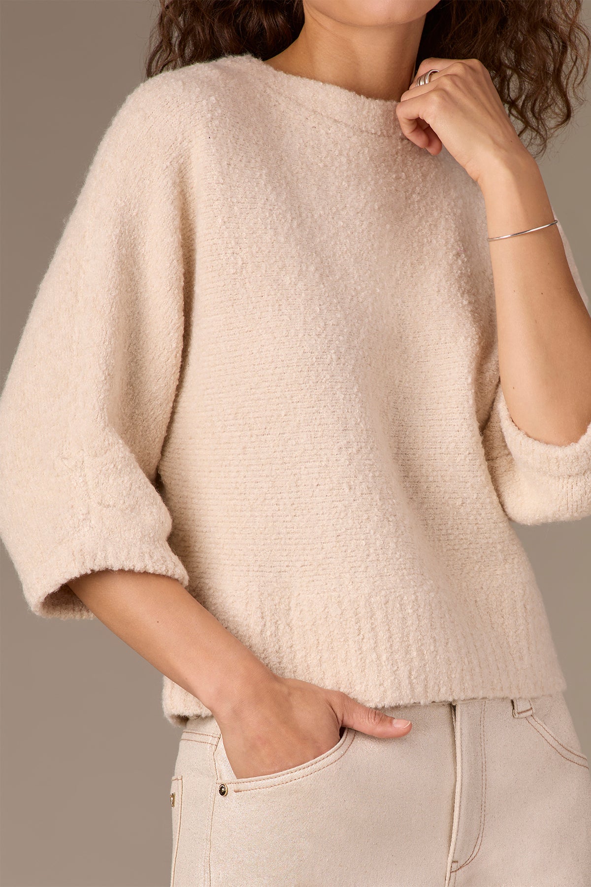 WIT & WISDOM - 3/4 SLEEVE DOLMAN SWEATER