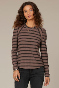 WIT & WISDOM - SCOOP NECK STRIPE TOP