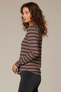 WIT & WISDOM - SCOOP NECK STRIPE TOP
