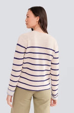Load image into Gallery viewer, CLAUDIA NICHOLE CASHMERE - PLAITED REVERSIBLE STRIPE PULLOVER
