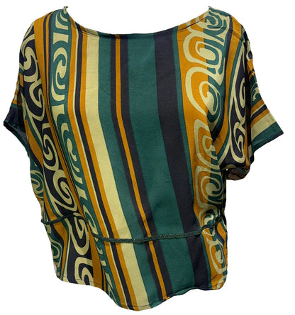Centre strip silk boxy top