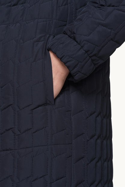 LINE01 long quilted jacket