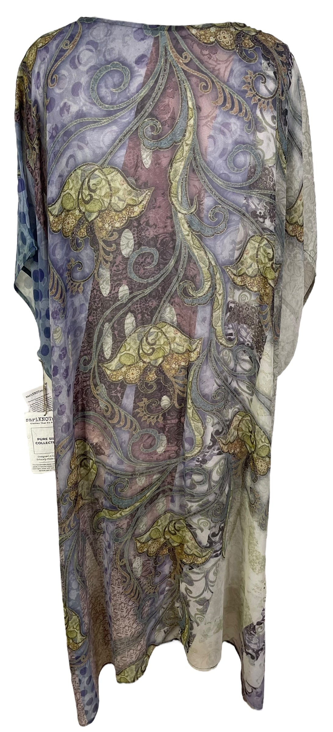 sariKNOTsari  PRG6786 Sheer Avatar Pure Silk Maxi Kaftan