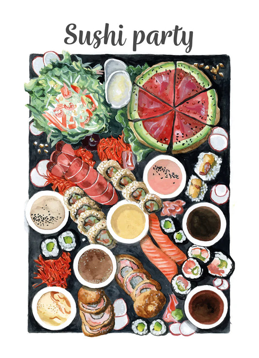 Sushi Party - Cotton Tea Towel - Suttles & Seawinds