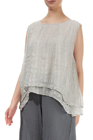 GRIZAS - LAYERED TEXTURED SILK BLOUSE