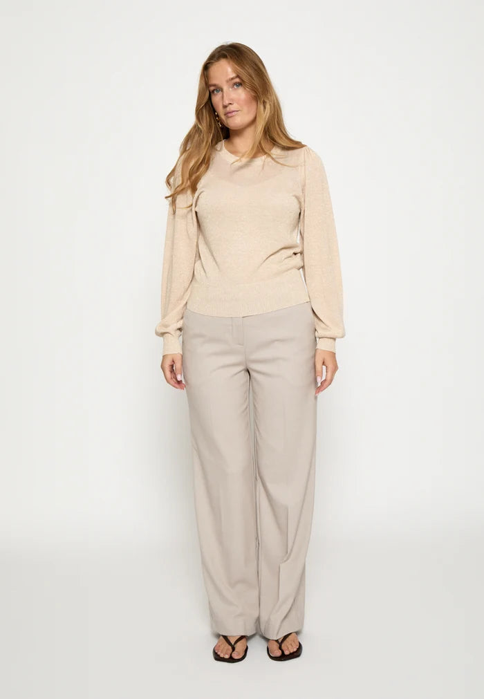Minus Liva Metallic Long Sleeve Pullover Medal Gold Metallic - Lifestyle