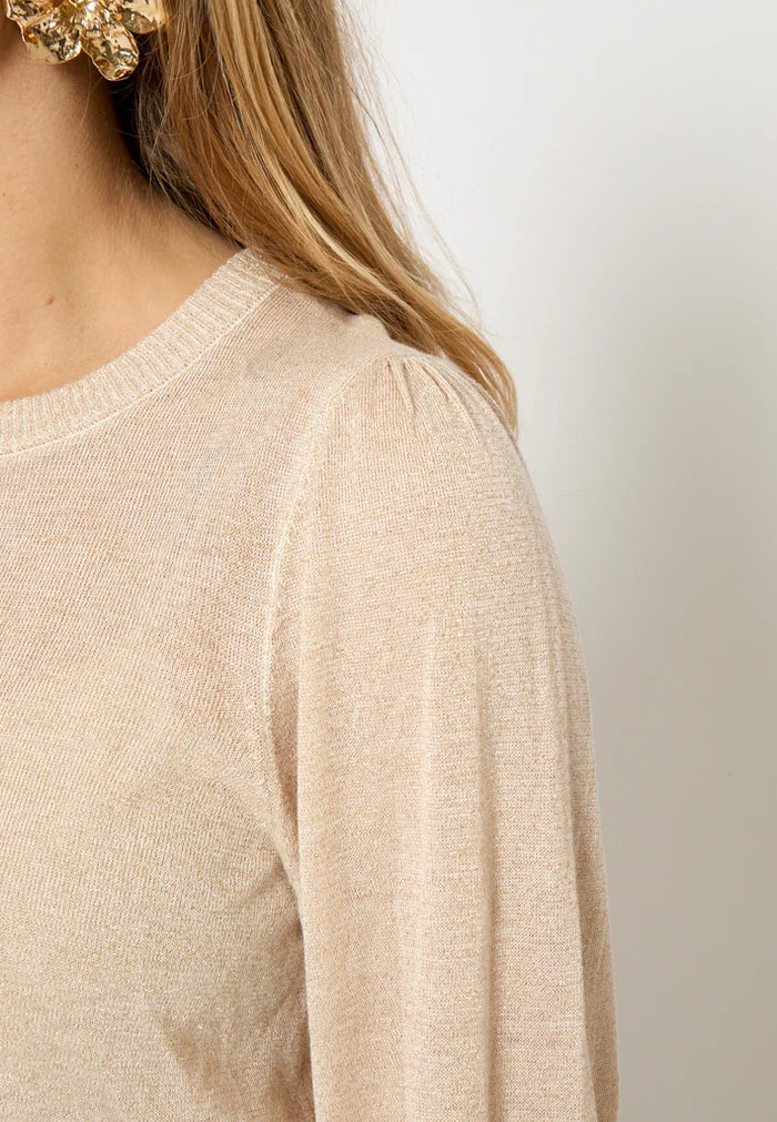 Minus Liva Metallic Long Sleeve Pullover Medal Gold Metallic - Detail
