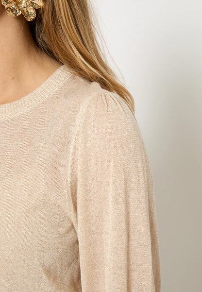 Minus Liva Metallic Long Sleeve Pullover Medal Gold Metallic - Detail