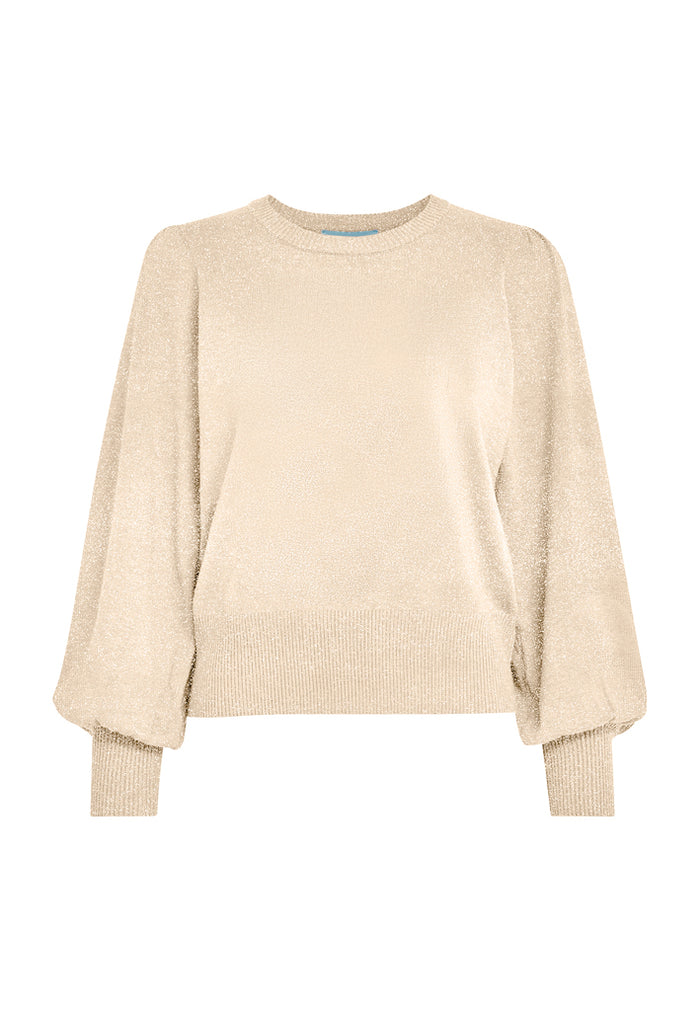 Minus Liva Metallic Long Sleeve Pullover Medal Gold Metallic - Front