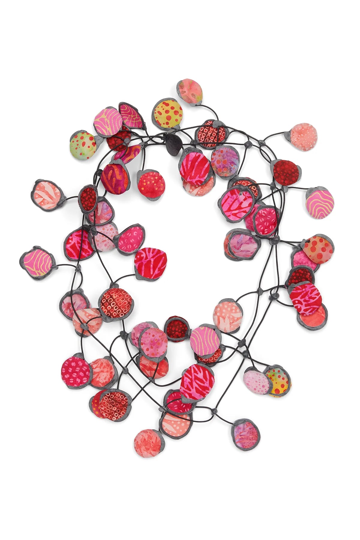 Batik Fabric & Rubber Necklace