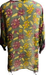 Load image into Gallery viewer, sariKNOTsari  Cotoneaster Sheer Avatar Pure Silk Long Tunic with Side Ties
