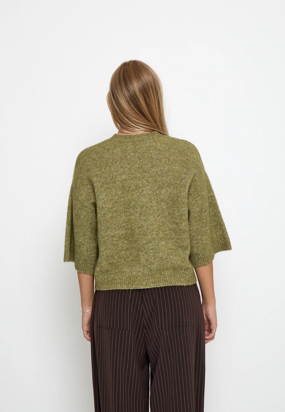 Minus Cheryl Knit Pullover Fir Green Melange - Lifestyle