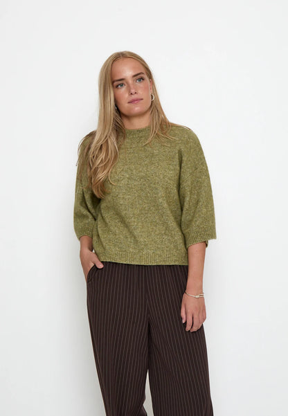 Minus Cheryl Knit Pullover Fir Green Melange - Detail