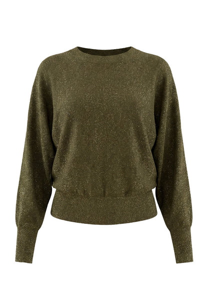Dana Metallic Bat Sleeve Pullover