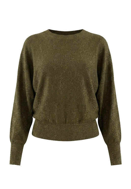 Dana Metallic Bat Sleeve Pullover