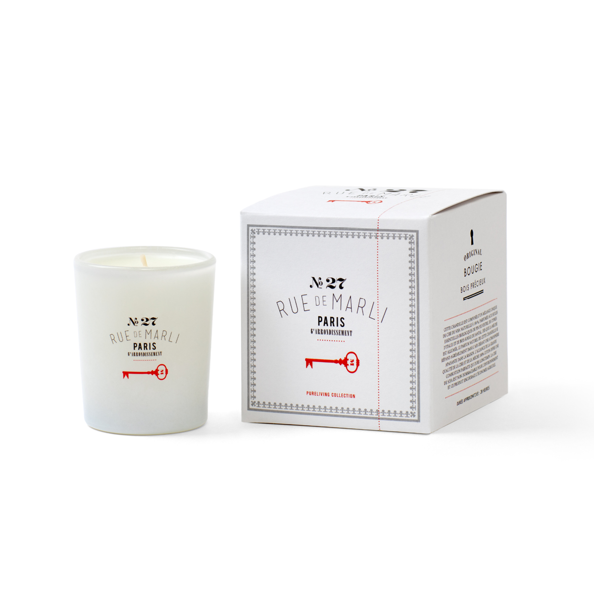 Rue de Marli N°27 Bois Précieux soy candle, 20-hour size