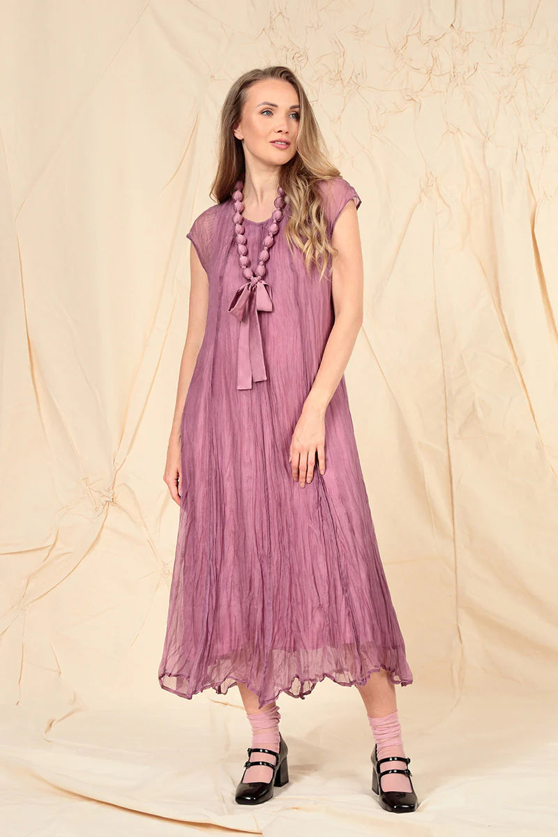 GRIZAS - CRUMPLED SILK CHIFFON DRESS