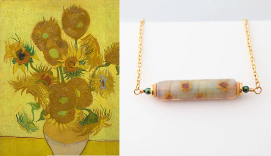 Van Gogh - Lampwork Sunflower Necklace