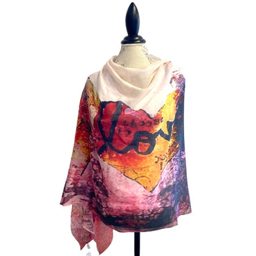 EXPRESSIONS - LOVE DOUBLE HEART SCARF