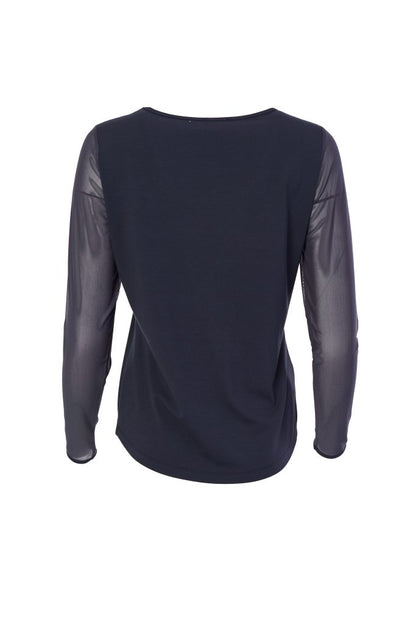 Anthracite Mesh Sleeve Top - Suttles & Seawinds