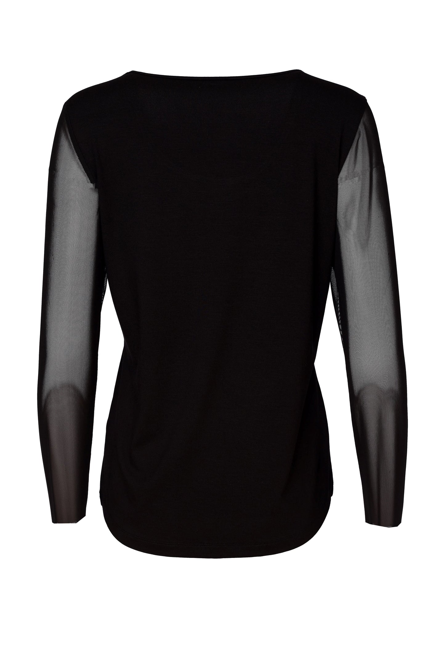 Black Mesh Sleeve Top