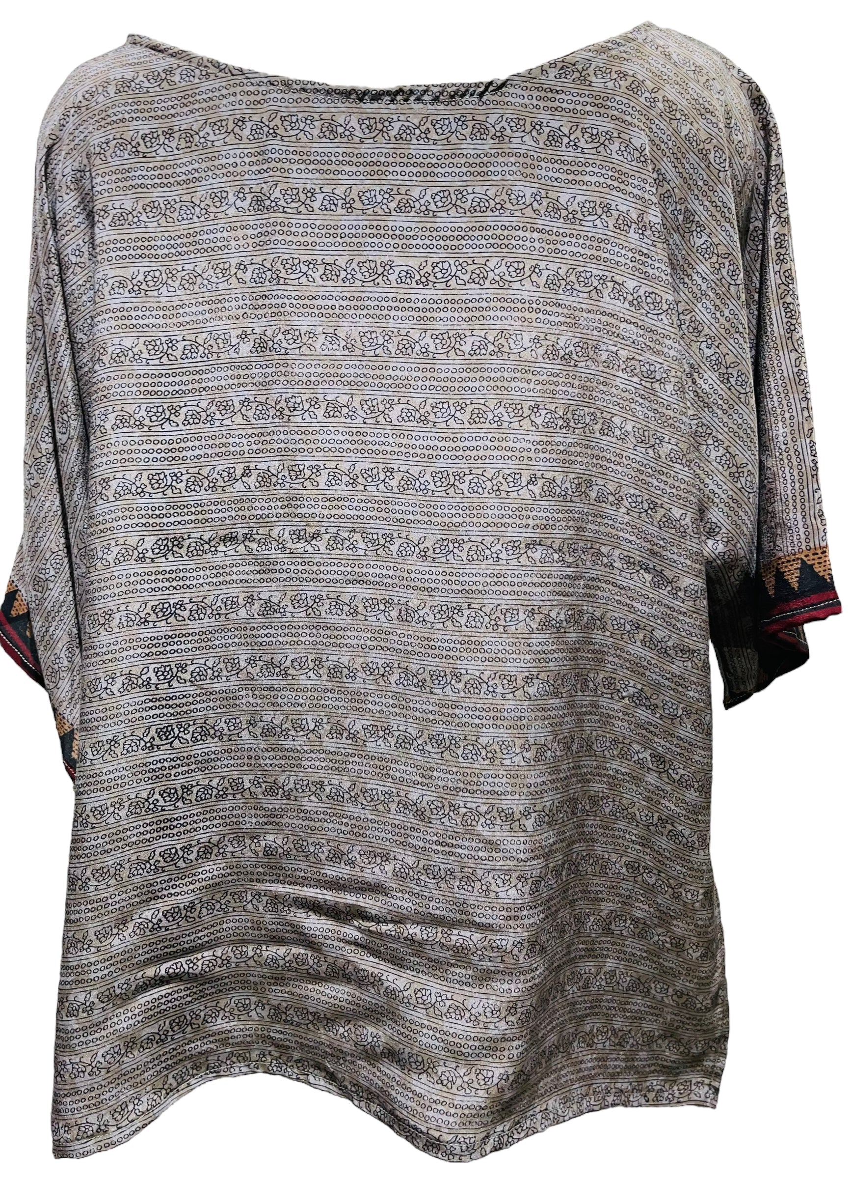 sariKNOTsari  PRC3828 Nirvana Pure Silk Side Slit Top