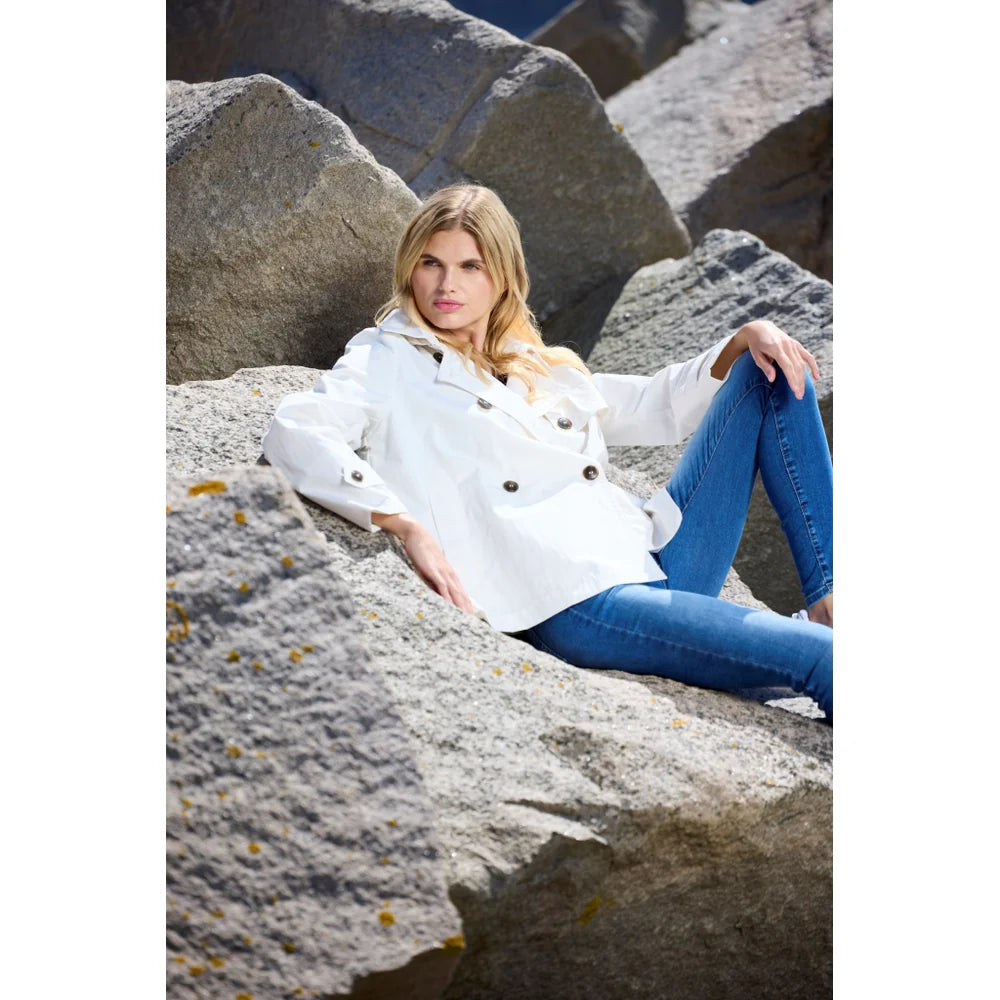 NICOLETTE HOODED SHORT TRENCH COAT