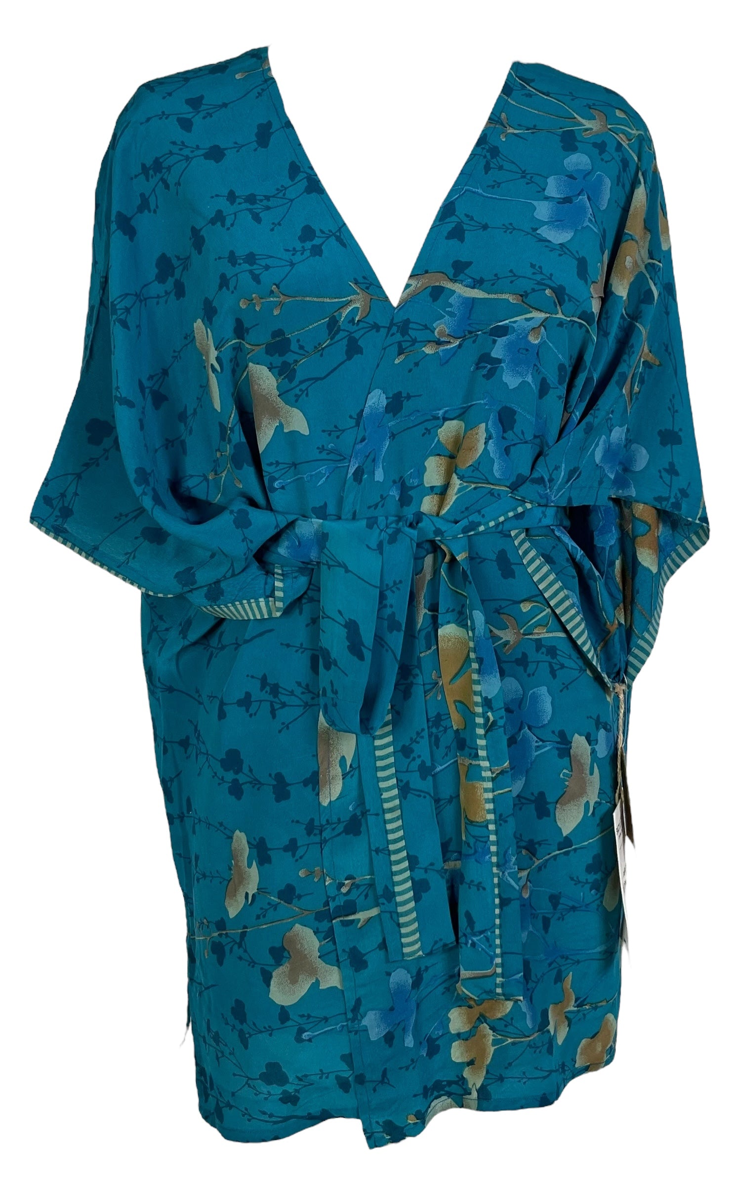 sariKNOTsari  PRC6914 Avatar Pure Silk Kimono-Sleeved Jacket with Belt