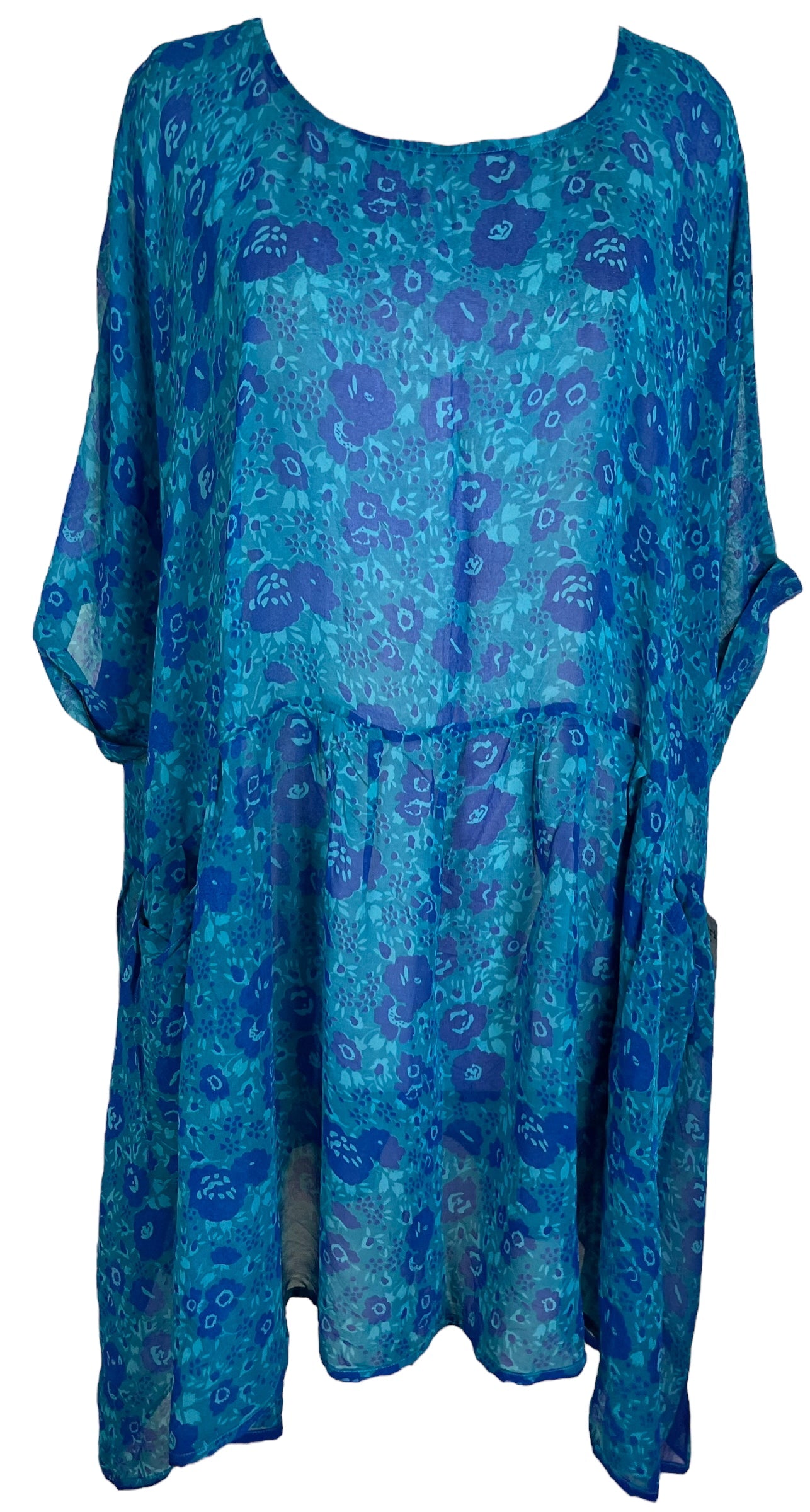 sariKNOTsari  PRG6347 Sheer Avatar Pure Silk Boxy Babydoll Dress