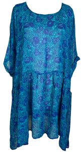 sariKNOTsari  PRG6347 Sheer Avatar Pure Silk Boxy Babydoll Dress