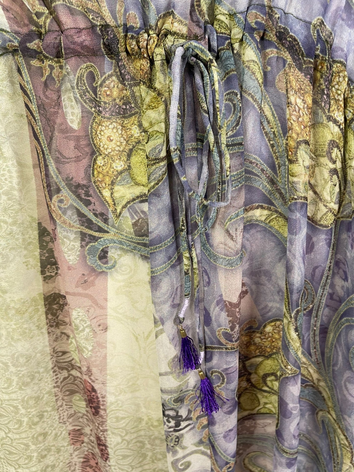 SILK MAXI KAFTAN FLORAL/PAISLEY