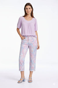 Floral Print Stretch Denim Capri - Suttles & Seawinds
