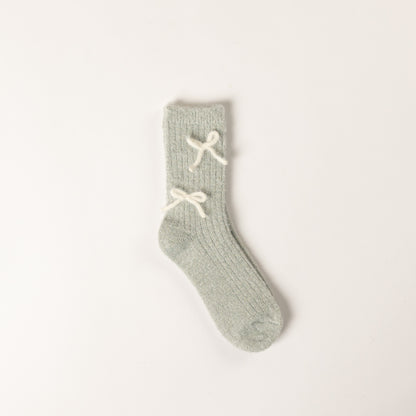 Plush Bow Detailed Socks
