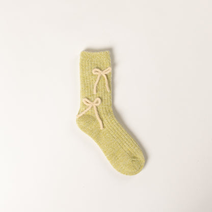 Plush Bow Detailed Socks