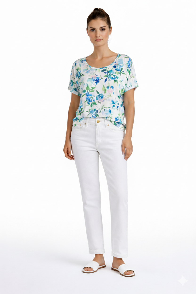 PREMIUM COLOURED  STRAIGHT LEG DENIM IN WHITE