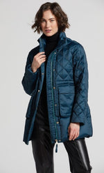 Load image into Gallery viewer, ADROIT - PRALINE MULTI QUILTING MID LENGTH DOWN COAT
