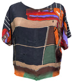 Load image into Gallery viewer, SARIKNOTSARI- AVATAR PURE SILK BOXY TOP
