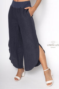 LINEN O - SIDE SLIT PANT