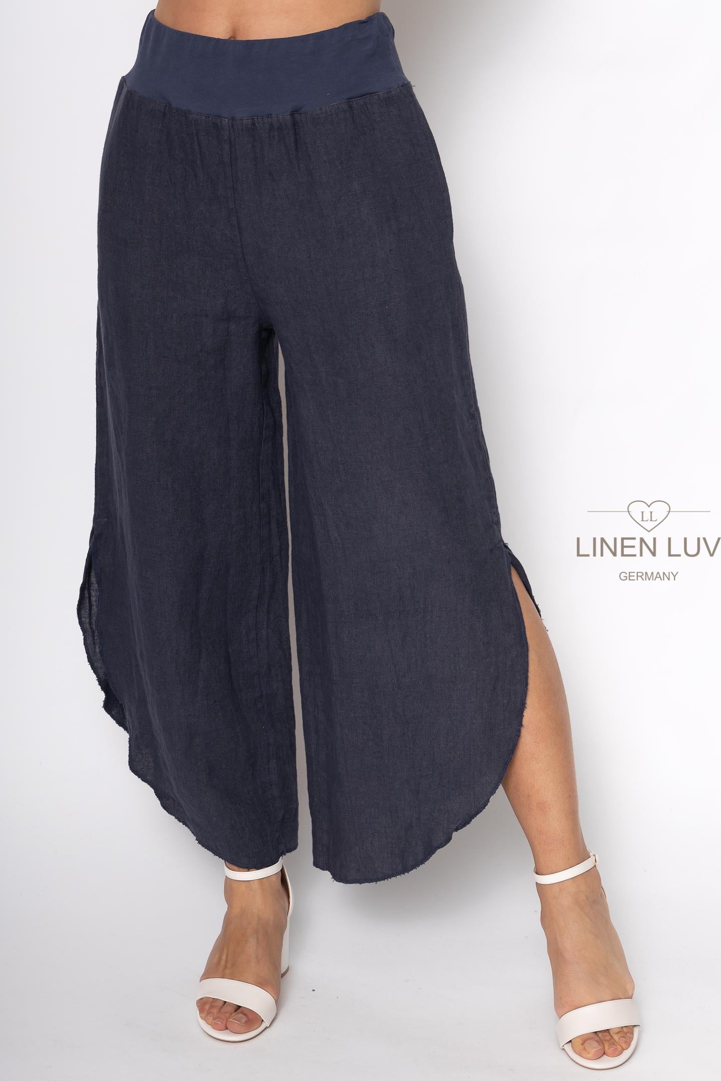 LINEN O - SIDE SLIT PANT