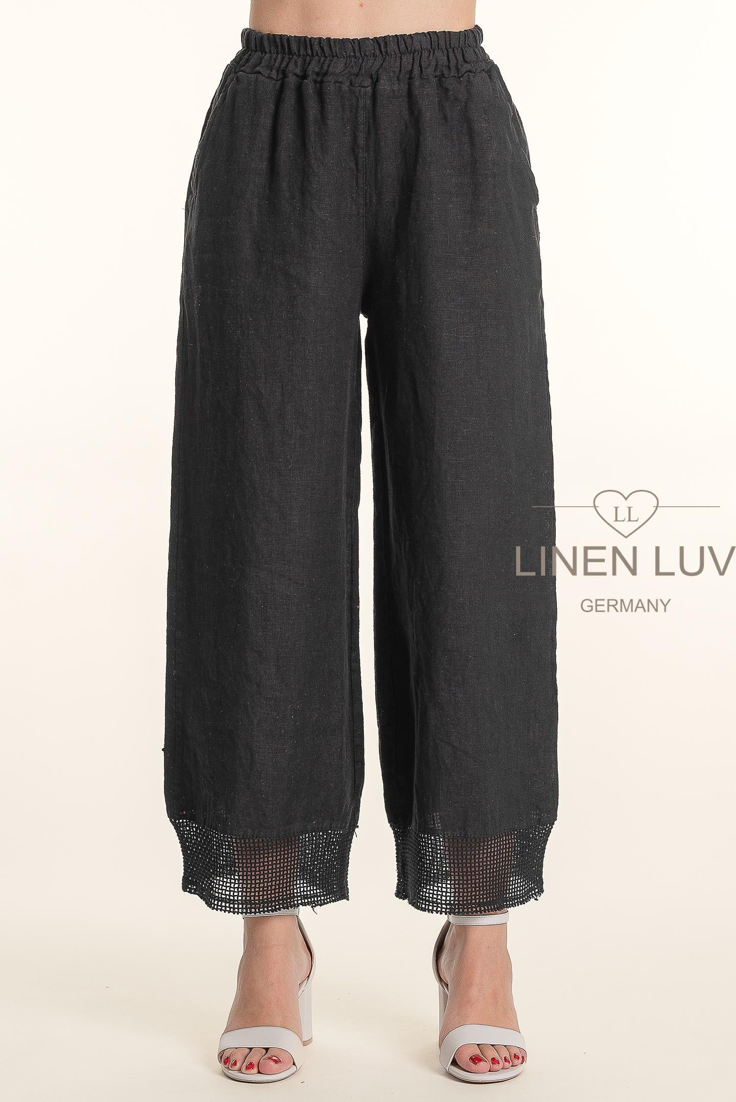 French Linen Hem Detailing Pant - Suttles & Seawinds