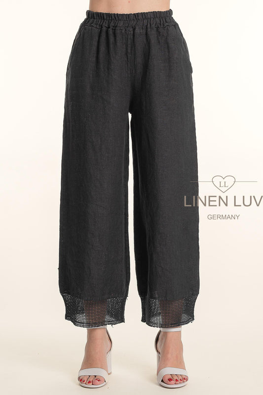 French Linen Hem Detailing Pant - Suttles & Seawinds