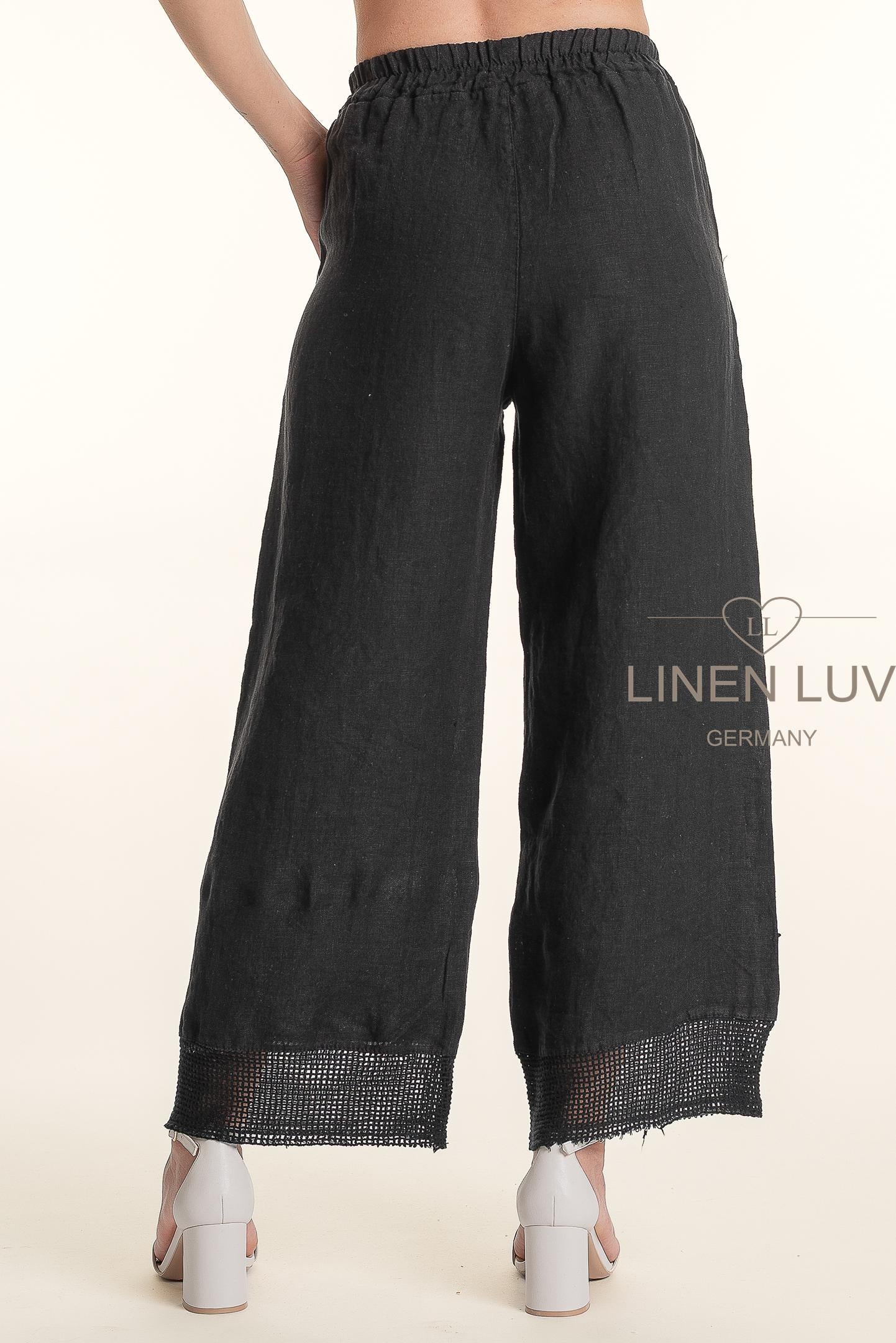 French Linen Hem Detailing Pant - Suttles & Seawinds
