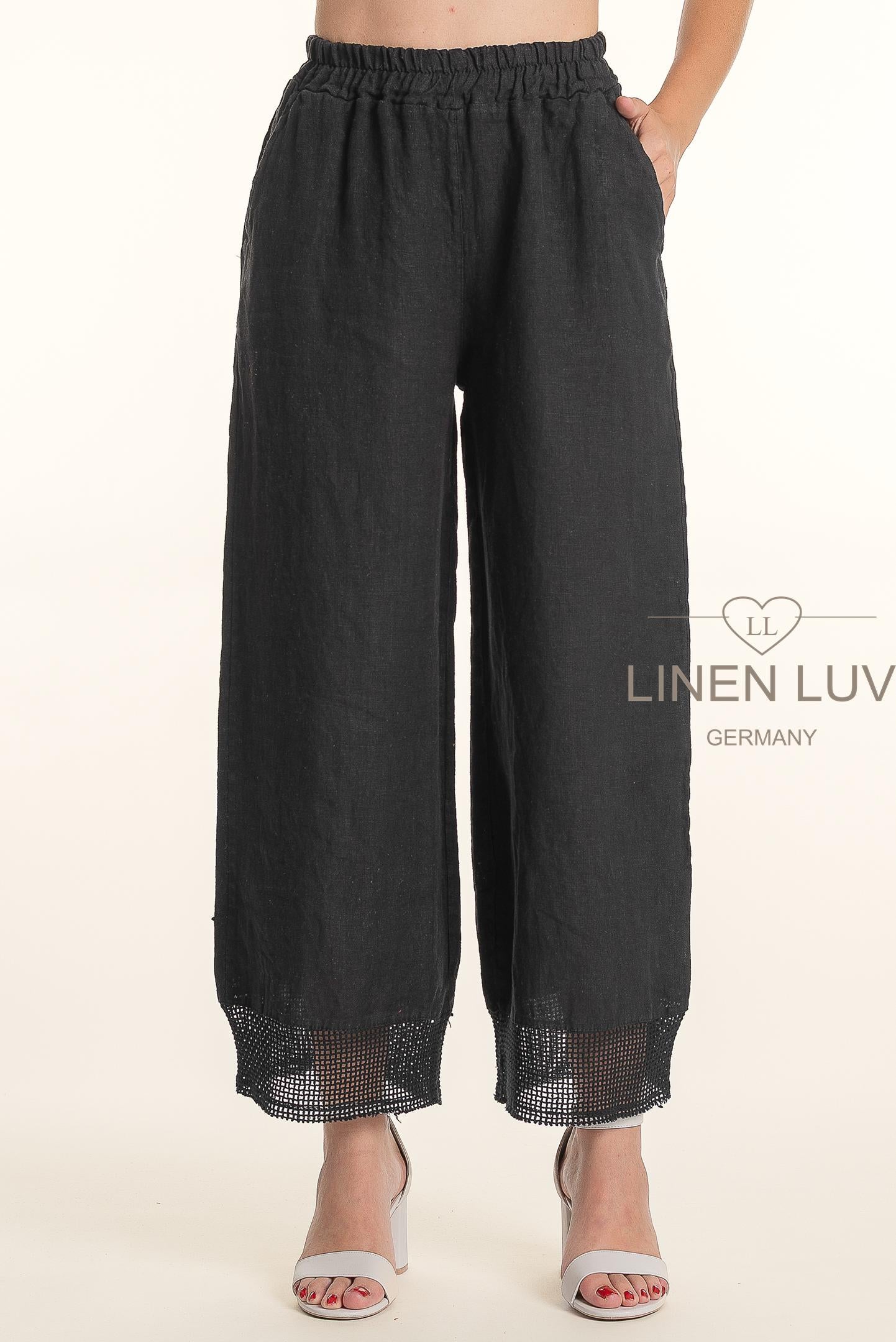 French Linen Hem Detailing Pant - Suttles & Seawinds