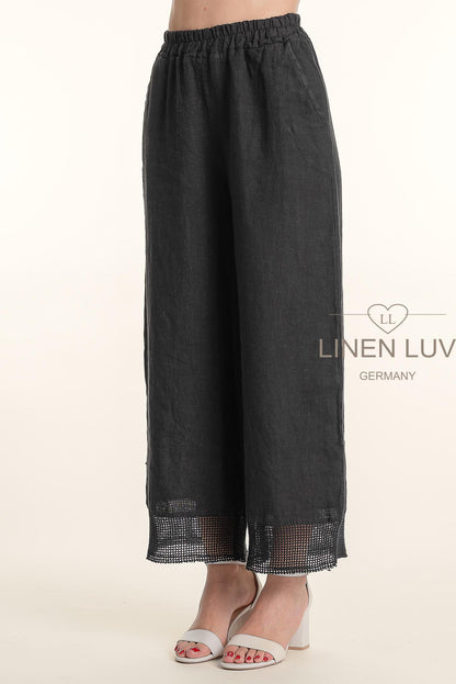 French Linen Hem Detailing Pant - Suttles & Seawinds