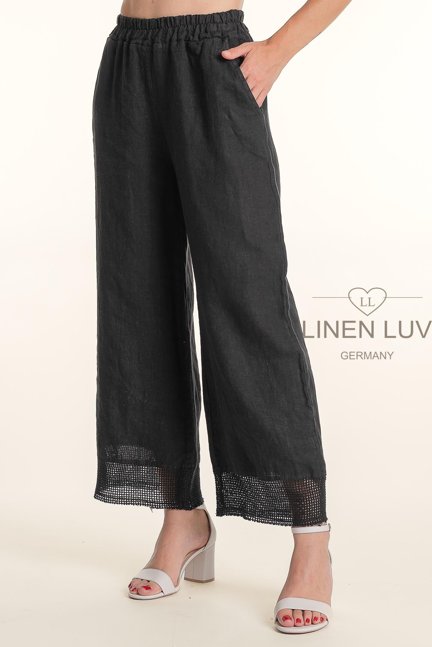 French Linen Hem Detailing Pant - Suttles & Seawinds