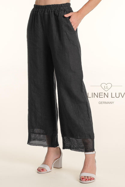 French Linen Hem Detailing Pant - Suttles & Seawinds