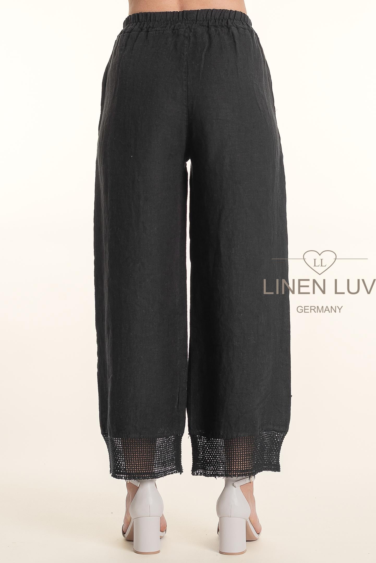 French Linen Hem Detailing Pant - Suttles & Seawinds
